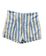 Linen Lux Vertical Blue White Stripe Lined Summer Shorts Women&#39;s Size Me... - $13.06 CAD