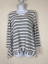 Altar&#39;d State Womens Size M Gray/White Waffle Knit V-neck Top Long Sleeve - £5.59 GBP