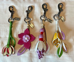 Coach Penelope Floral Bag Charm Full Set 4 Daffodil Fuchsia Cala Lily Wa... - $500.00