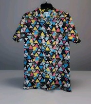 Fresh Prince of Bel Air Geometric Triangle Button Up Shirt Y2K Will Smith Small - £7.26 GBP