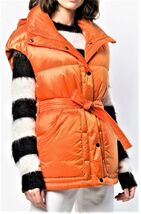 Perfect Moment Women's Luxury Ski-wear Hooded Belted Vest Size -L Orange - $287.08