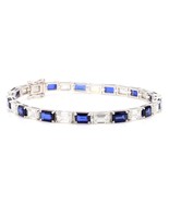 Lab Grown CVD Diamond &amp; Natural Blue Sapphire Bracelet – Custom Personal... - $9,112.81 CAD