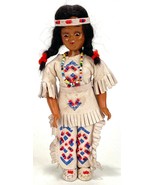 Vintage Native American Indian Girl Plastic Souvenir Doll Leather Clothe... - €16,35 EUR