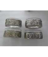 Antique Sheffield 4 silverplated and glass salt cellar children paying - $115.41 CAD