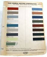 1960 General Motors Corp  DuPont Paint Chip Color Bulletin Set #630 - $143.86 MXN