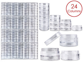 144 Pieces 10G/10Ml Acrylic Stackable Clear Round Container Jar With Screw Cap - £51.88 GBP