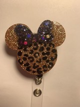 id badge holder retractable Adorable Leopard Print Minnie Mouse - £7.93 GBP