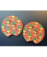 Pineapples Set Of 2 Car Cup Coasters New - $8.00