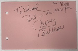 Jenny Sullivan Signed Autographed Vintage 4x6 Signature Page - £7.82 GBP