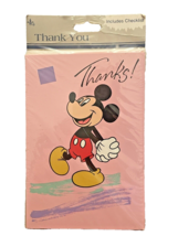 Greeting Cards Thank You Mickey Mouse Gibson New in Package 8 Cards Vintage - $15.76