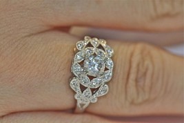 2 Ct Round D/VVS1 Diamond Engagement Ring Wedding Band Set 14k White Gold Over - £77.55 GBP