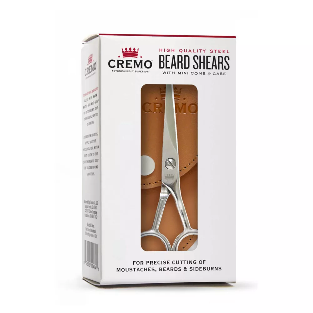 Cremo Beard Mustache Stainless Steel Shears With Synthetic Leather Carry... - $24.99