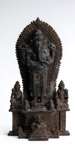 Antique Javanese Style Bronze Standing Four Arm Ganesha Statue - 31cm/12&quot; - £888.50 GBP