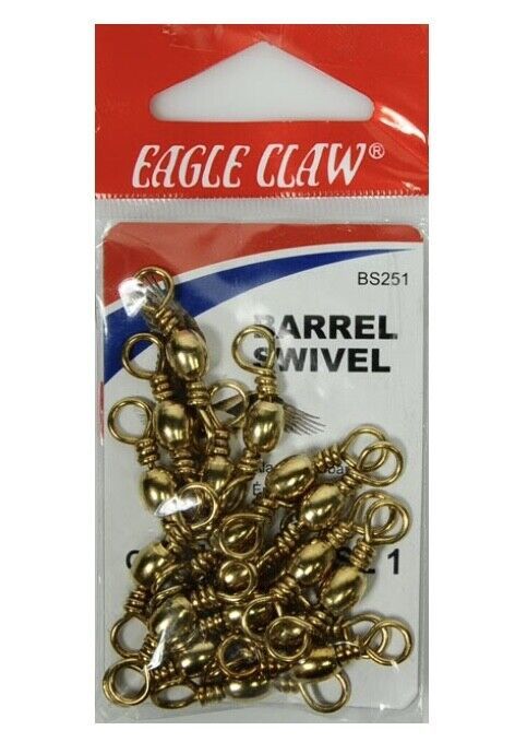 Eagle Claw Barrel Swivel, Brass, Size 1, 18 Pack - $6.95