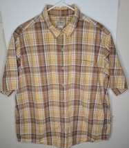 LL Bean Mens Short Sleeve Shirt Size Large 100% Cotton  - $12.19