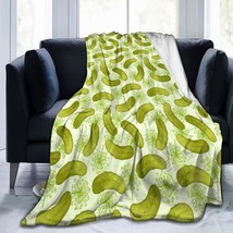 New Dill Pickles Throw Blankets Flannel Blanket Pickles Blanket Soft Bed Throw B - £26.21 GBP