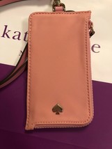 NEW Kate Spade Jae Bright Carnation Lanyard Nylon Card Holder Wallet gift recpt - £43.78 GBP