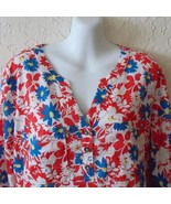 Levis Women Shirt Long Roll Tab Sleeve Floral Top Size Small - £14.06 GBP