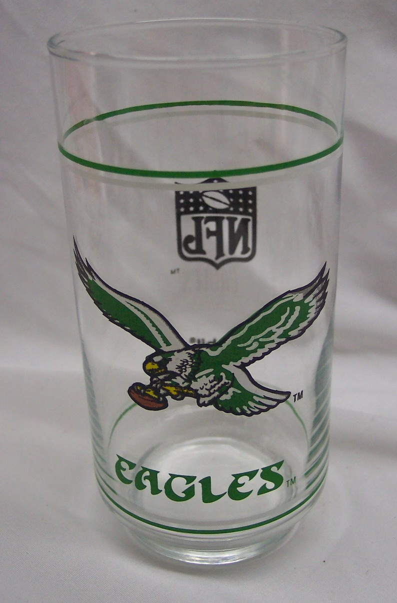 Vintage 1980's PHILADELPHIA EAGLES NFL Football 6" Collector's Glass Cup 80's - $19.80