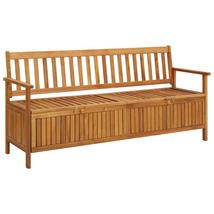 Outdoor Garden Patio Wooden Large Storage Bench Chair Seat Solid Acacia ... - $495.52