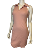 Wild Fable Pink Ribbed Knit Sleeveless Collared V Neck A Line Dress Size... - $25.97 CAD