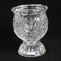 Clear Glass Candle Holder Single Taper Candlestick or Votive Holder Two Sided - £11.47 GBP