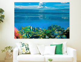 Sea Life Canvas Print Underwater Ocean Wall Art Living Room Decor Home Office Aq - £39.07 GBP