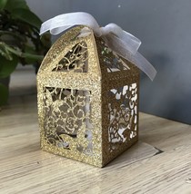 20pcs Butterfly Glitter Paper Candy Favor Box,Laser Cut Chocolate Gift B... - $9.60