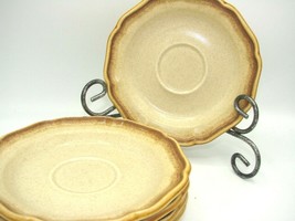 EUC 5 Five Mikasa Whole Wheat Saucers, #E8000, 6.25&quot;, 1976-1993 Japan Excellent  - £15.81 GBP