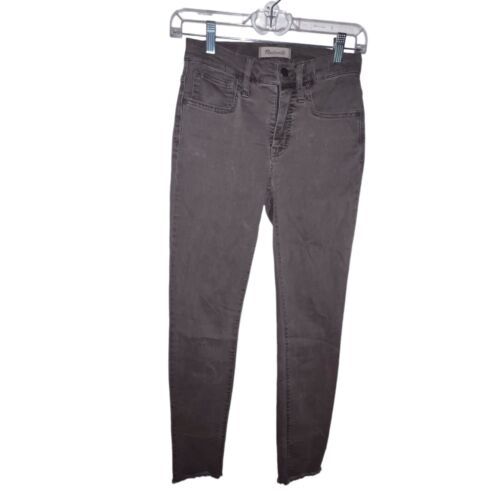 Madewell 9&quot; High Rise Skinny Fit Jeans Womens Size 24 Stretch Raw Hem De... - $14.72