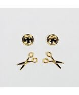 Button and Scissors Earring Set of 2 Gold - $39.95