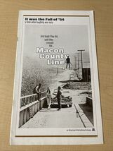 “Macon County Line” Original Movie Press Kit Pressbook Poster CV JD - $9.89