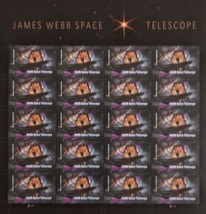 James Webb Space Telescope - 20 (USPS) MINT SHEET FOREVER STAMPS - £14.90 GBP