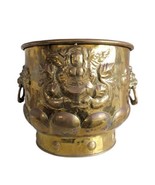 Dutch Brass Log Basket, Large Planter, Repousse, Lion Handles, 19th Century - £237.96 GBP