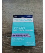 Brother P-touch Embellish Tape BLACK ON PURPLE FLORAL PATTERN 1/2” TZe-M... - €17,21 EUR