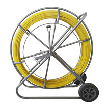 12mm/120m FishTape Fiberglass Wire Cable Running Puller with Cage&amp;Wheel Stand  - £429.52 GBP