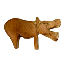 Hand Carved Made in Kenya Small Wood Animal Figurine Primitive Wild Boar Pig - £9.12 GBP