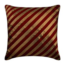 Stripes 16&quot;x16&quot; Silk Red Pillows Cover, Unfolding Red Copper - £20.90 GBP+