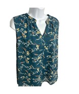 Papermoon Floral Print Sleeveless Blouse V-Neck Casual Top XL - $24.60 CAD