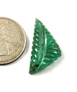 Natural Zambia Emerald Leaf Shape Loose Gemstone Carving For Jewelry Mak... - $259.99