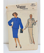 VOGUE Vtg Sewing Pattern 9077 Straight Skirted Dress Size 14 Long Loose ... - $16.92