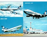 Sabena Airlines Multiview Boeing 707 747 737 DC-10 UNP Continental Postc... - £5.37 GBP