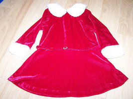 Toddler Size 2T Marmellata Red White Velour Santa Christmas Holiday Dres... - $22.00