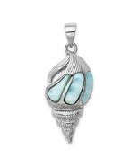 Sterling Silver Larimar Sea Shell Pendant - €137,28 EUR