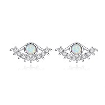 KALETINE 925 Silver Opal Stud Earrings Angel Wings Penguin Heart Blue Opal Earri - $21.90