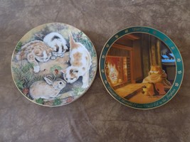 Lot Of 2 Ceramic Cat Plates (Garfield Dear Diary/Bunny Chase Kitten Encounters) - £15.64 GBP