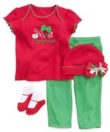 NEW Girls First Impressions 0-6 or 6-12 Months First Christmas Santa 4 P... - £7.18 GBP