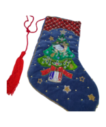 Vintage Sequin &amp; Beads Christmas Tree Dove Velvet Stocking - $629.85 MXN