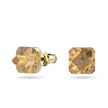 Authentic Swarovski Pyramid Cut Stud Earrings, Yellow in Gold Tone - $94.05