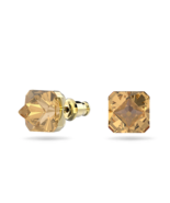 Authentic Swarovski Pyramid Cut Stud Earrings, Yellow in Gold Tone - £74.31 GBP